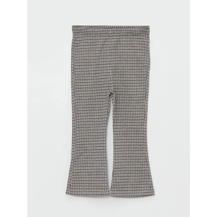 LCW Kids Bej Bisiklet Yaka Uzun Kollu Baskılı Kız Çocuk Sweatshirt ve Tayt 2li Takım