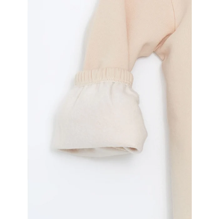 LCW Kids Bej Çiçekli Kız Çocuk Sweatshirt ve Tayt 2li