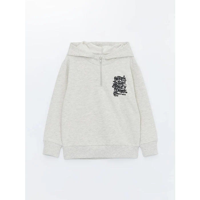 LCW Kids Bej Kapüşonlu Erkek Çocuk Eşofman Takım