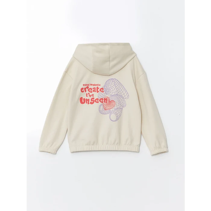 LCW Kids Bej Kapüşonlu Kız Çocuk Eşofman Takım