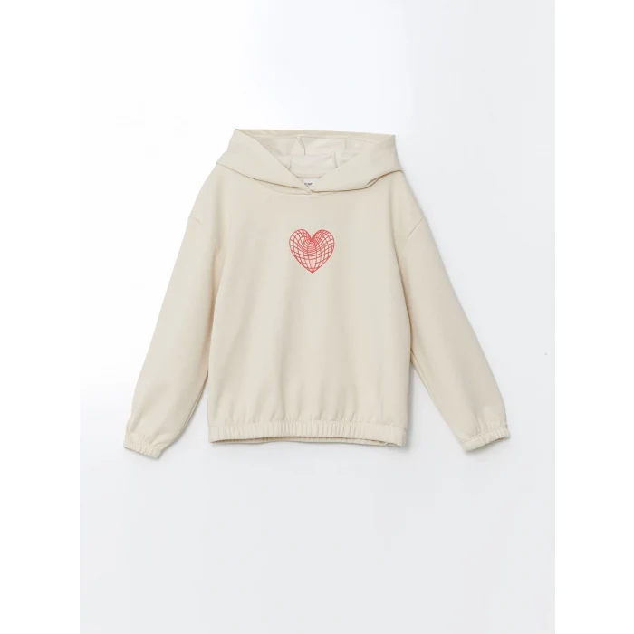 LCW Kids Bej Kapüşonlu Kız Çocuk Eşofman Takım