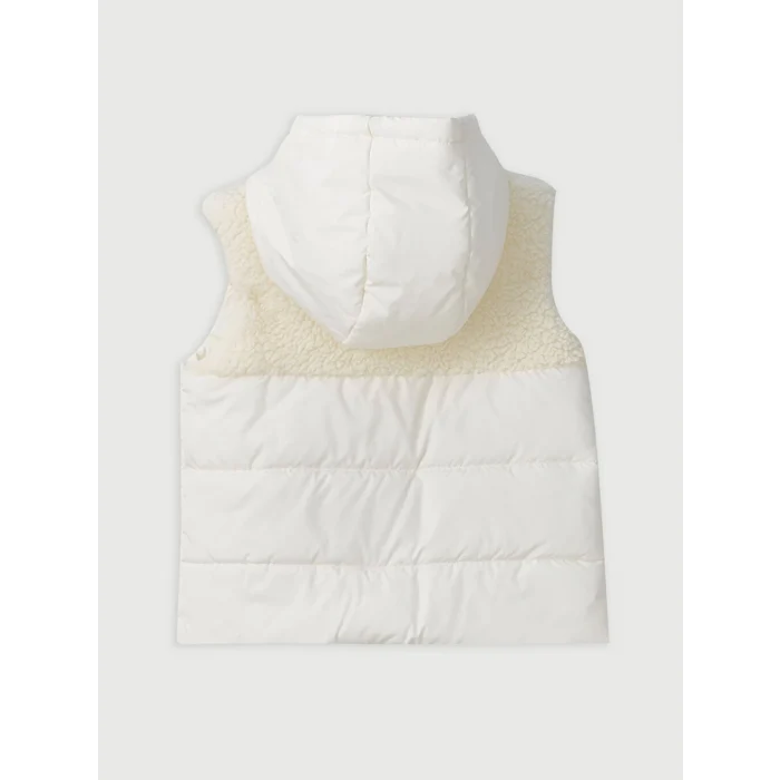 LCW Kids Bej Kapüşonlu Kız Çocuk Şişme Yelek