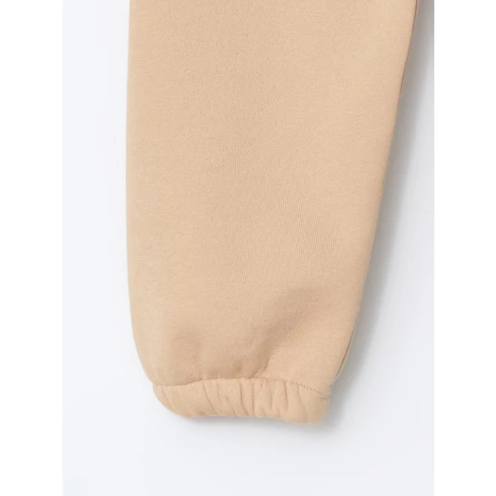 LCW Kids Bej Kedi Baskılı Kız Bebek Sweatshirt ve Eşofman Alt 2li