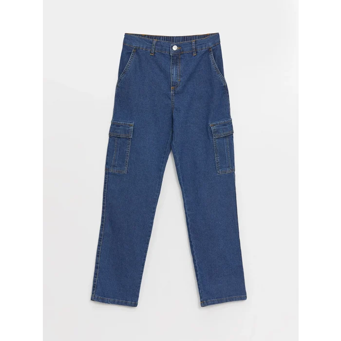 LCW Kids Beli Lastikli Erkek Çocuk Kargo Jean Pantolon