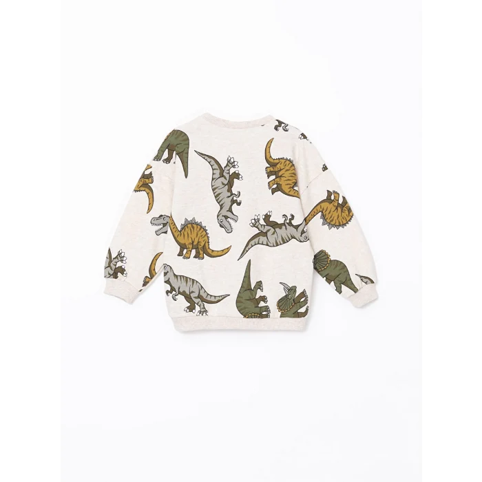 LCW Kids Beyaz Bisiklet Yaka Erkek Çocuk Sweatshirt ve Eşofman Alt 2li