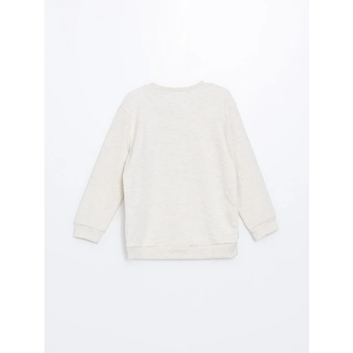 LCW Kids Beyaz Bisiklet Yaka Erkek Çocuk Sweatshirt ve Eşofman Alt 2li