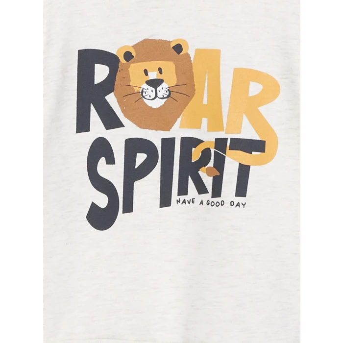 LCW Kids Beyaz Bisiklet Yaka Erkek Çocuk Sweatshirt ve Eşofman Alt 2li