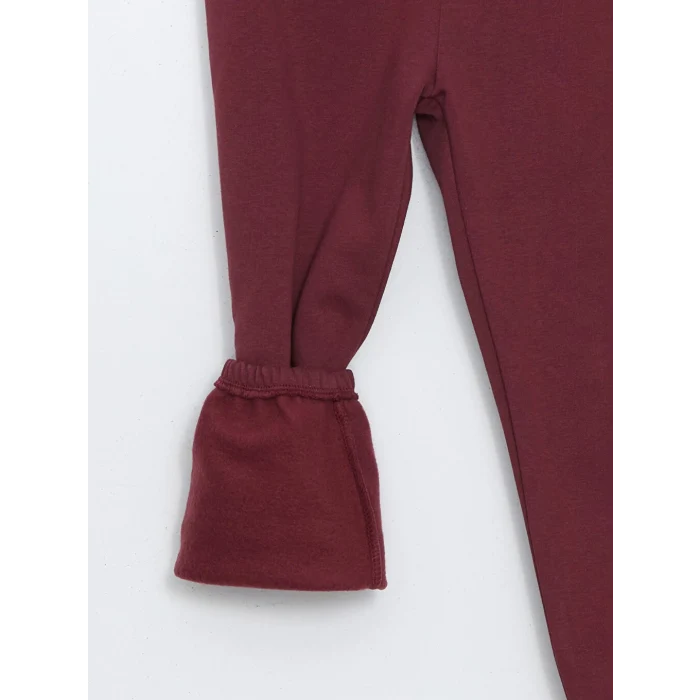 LCW Kids Bordo Bisiklet Yaka Baskılı Kız Çocuk Eşofman Takım