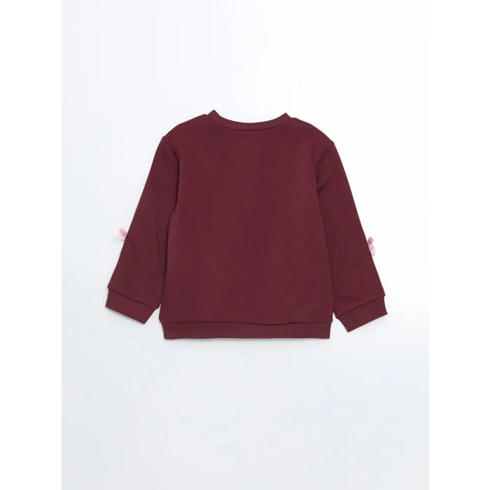 LCW Kids Bordo Bisiklet Yaka Baskılı Kız Çocuk Eşofman Takım