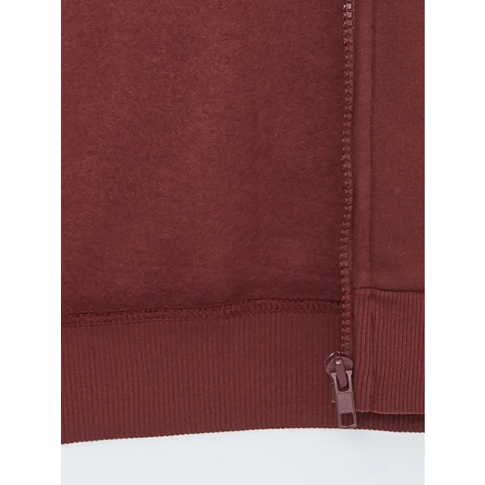 LCW Kids Bordo Kapüşonlu Erkek Çocuk Kalın Fermuarlı Sweatshirt