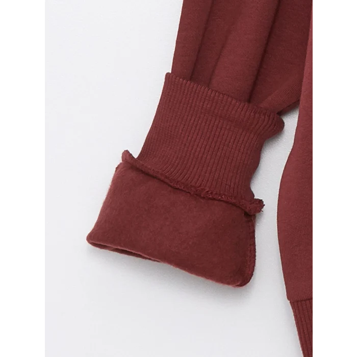 LCW Kids Bordo Kapüşonlu Erkek Çocuk Kalın Sweatshirt