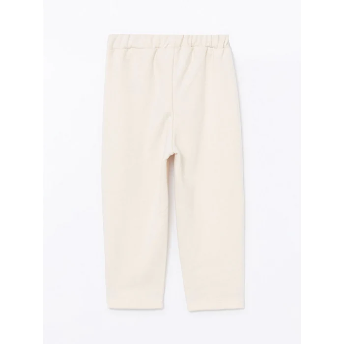 LCW Kids Ekru Bisiklet Yaka Baskılı Kız Çocuk Sweatshirt ve Eşofman Alt 2li Takım