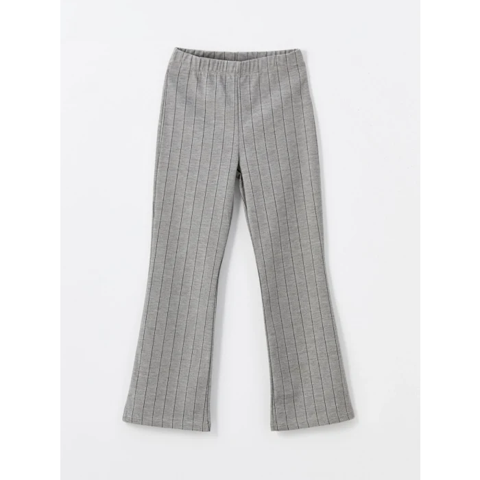 LCW Kids Ekru Bisiklet Yaka Baskılı Uzun Kollu Kız Çocuk Sweatshirt ve Tayt