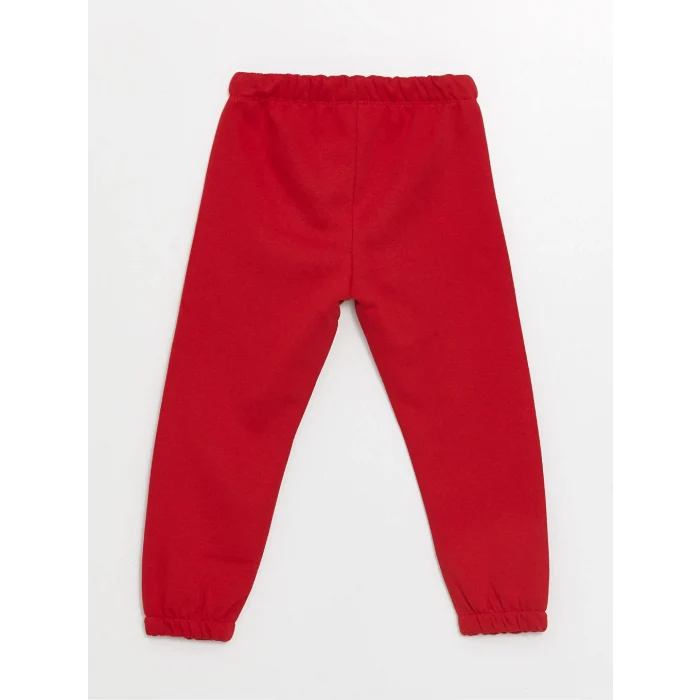 LCW Kids Ekru Bisiklet Yaka Çiçekli Kız Çocuk Sweatshirt ve Pantolon 2li Takım