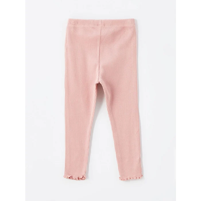 LCW Kids Ekru Bisiklet Yaka Uzun Kollu Baskılı Kız Bebek Sweatshirt ve Tayt 2li