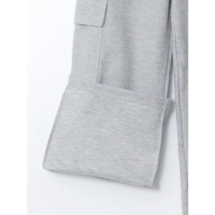 LCW Kids Gri Beli Lastikli Kız Çocuk Kargo Eşofman Altı