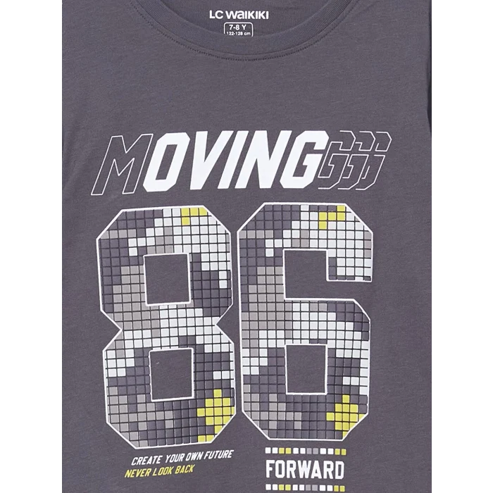 LCW Kids Gri Bisiklet Yaka Erkek Çocuk Pijama Takımı