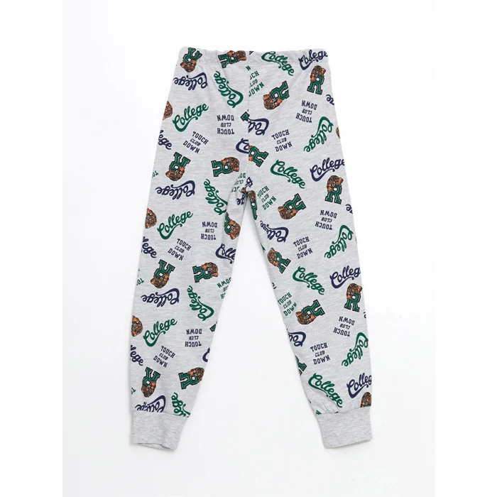 LCW Kids Gri Bisiklet Yaka Erkek Çocuk Pijama Takımı