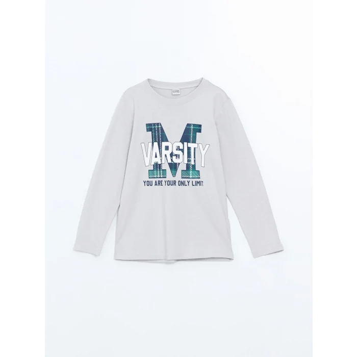 LCW Kids Gri Bisiklet Yaka Erkek Çocuk Pijama Takımı