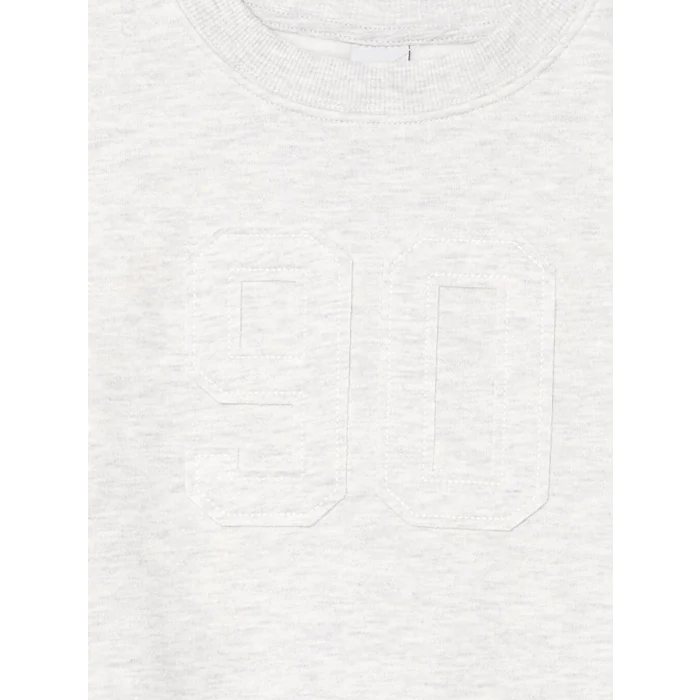 LCW Kids Gri Bisiklet Yaka Kız Çocuk Sweatshirt