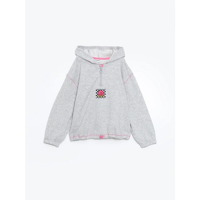 LCW Kids Gri Kapüşonlu Kız Çocuk Kalın Eşofman Takım