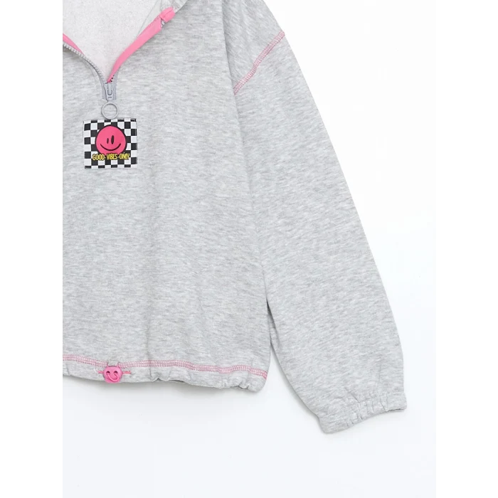 LCW Kids Gri Kapüşonlu Kız Çocuk Kalın Eşofman Takım