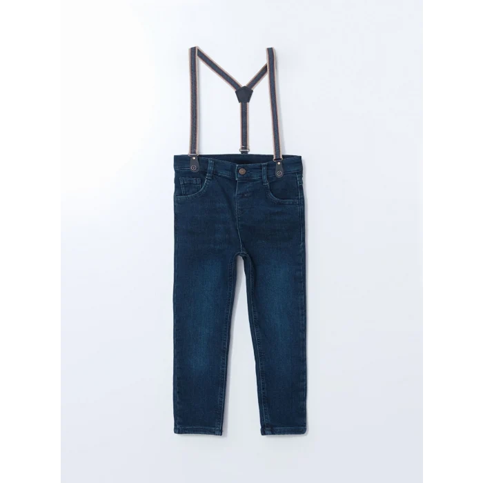 LCW Kids İndigo Basic Erkek Çocuk Jean Pantolon ve Pantolon Askısı 2li