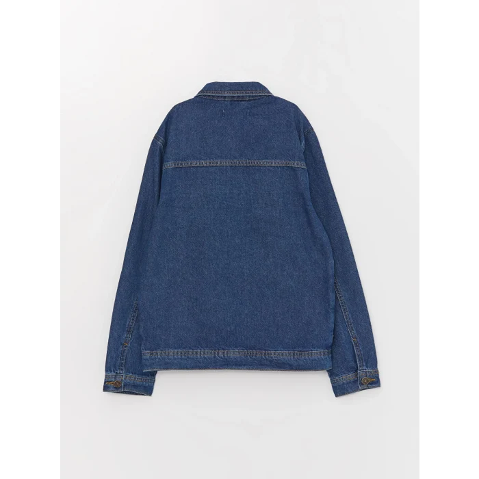 LCW Kids İndigo Gömlek Yaka Erkek Çocuk Jean Ceket