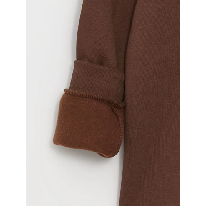 LCW Kids Kahverengi Baskılı Uzun Kollu Erkek Çocuk Hoodie