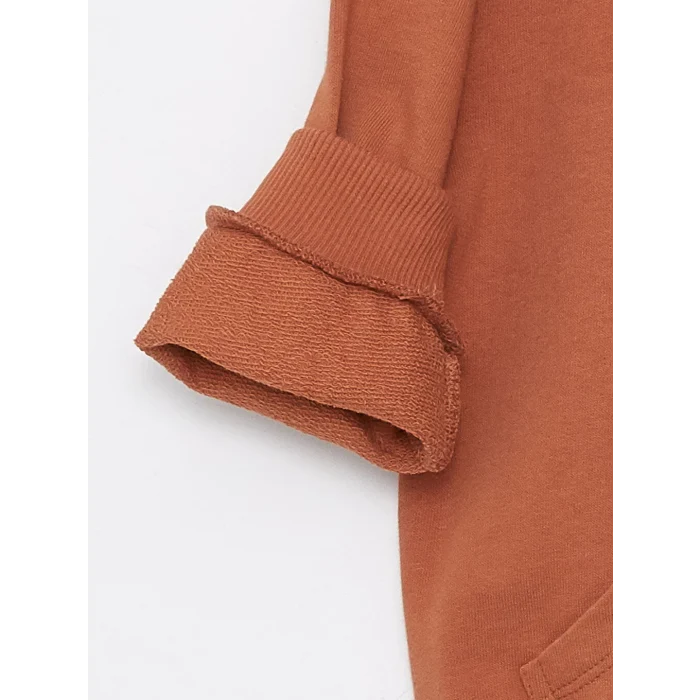 LCW Kids Kahverengi Bisiklet Yaka Erkek Bebek Sweatshirt ve Eşofman Alt 2li