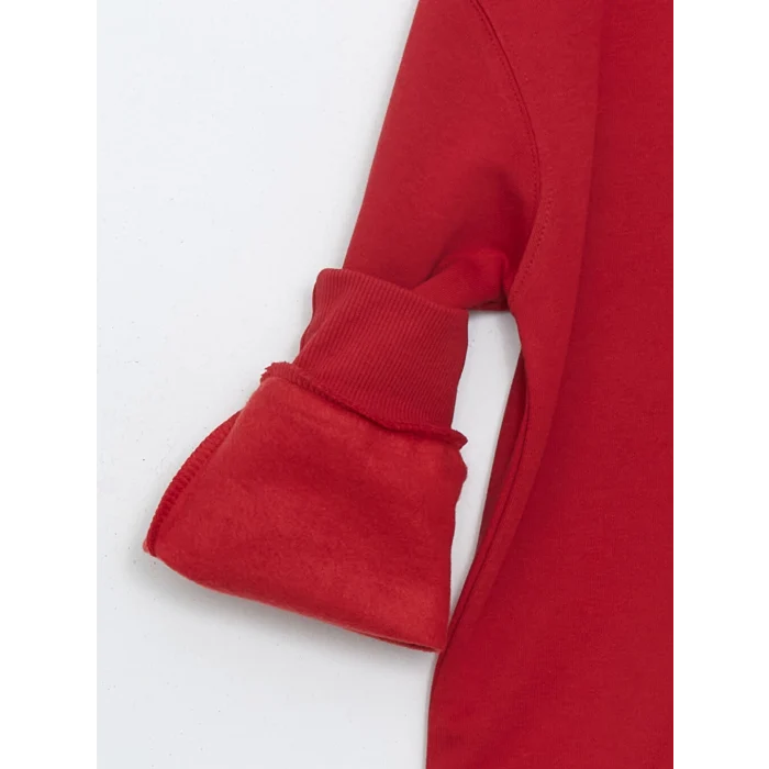 LCW Kids Kırmızı Bisiklet Yaka London Baskılı Kız Çocuk Sweatshirt