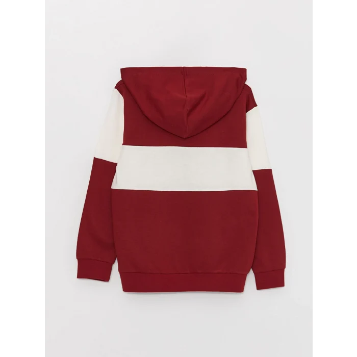 LCW Kids Kırmızı Kapüşonlu Baskılı Uzun Kollu Erkek Çocuk Sweatshirt