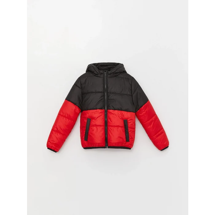 LCW Kids Kırmızı Kapüşonlu Erkek Çocuk Şişme Mont