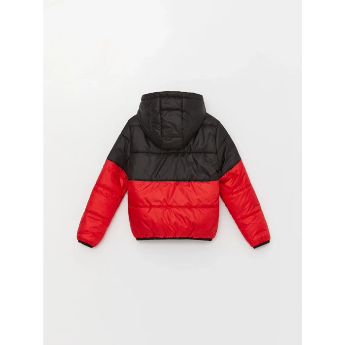 LCW Kids Kırmızı Kapüşonlu Erkek Çocuk Şişme Mont