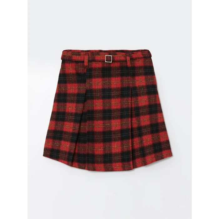 LCW Kids Kırmızı Kız Çocuk Ekose Etek