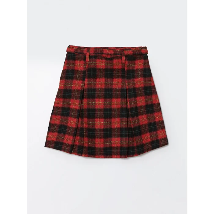 LCW Kids Kırmızı Kız Çocuk Ekose Etek