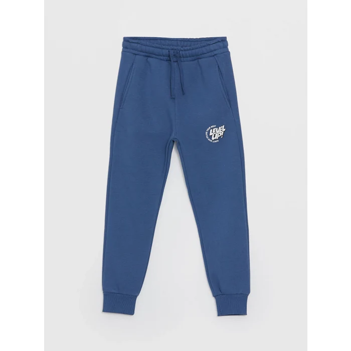 LCW Kids Lacivert Beli Lastikli Baskılı Erkek Çocuk Jogger Eşofman Altı