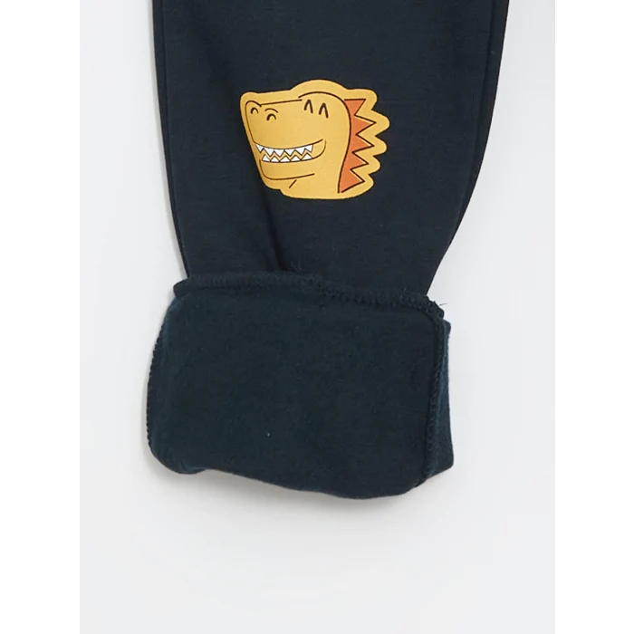 LCW Kids Lacivert Bisiklet Yaka Baskılı Erkek Çocuk Sweatshirt ve Eşofman Alt 2li Takım