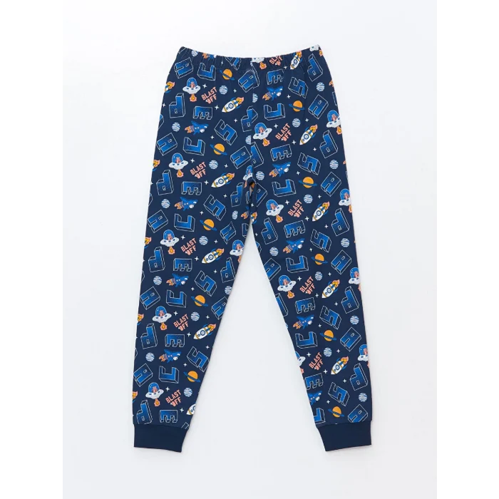 LCW Kids Lacivert Bisiklet Yaka Erkek Çocuk Pijama Takımı