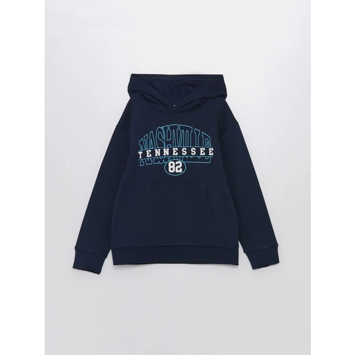 LCW Kids Lacivert Kapüşonlu Erkek Çocuk Kalın Sweatshirt