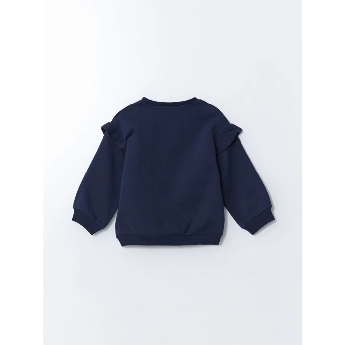 LCW Kids Lacivert Nakışlı Kız Çocuk Sweatshirt ve Tayt 2li