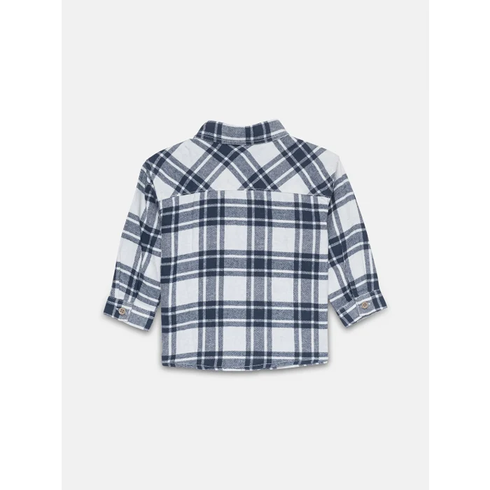 LCW Kids Lacivert Uzun Kollu Ekose Desenli Erkek Çocuk Oduncu Gömlek