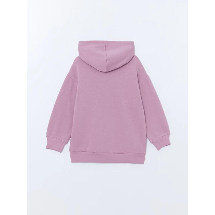 LCW Kids Lila Kapüşonlu Kız Çocuk Kalın Sweatshirt