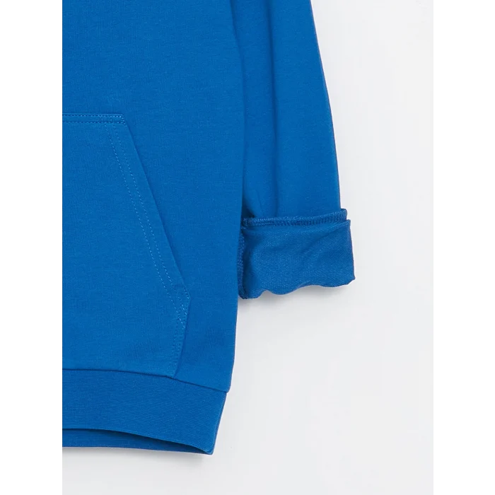 LCW Kids Mavi Basic Uzun Kollu Erkek Çocuk Hoodie