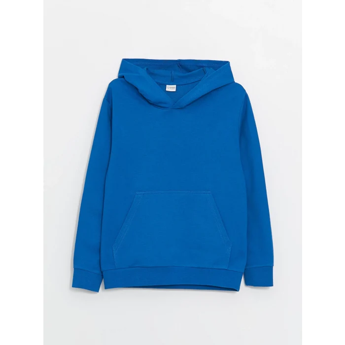 LCW Kids Mavi Basic Uzun Kollu Erkek Çocuk Hoodie