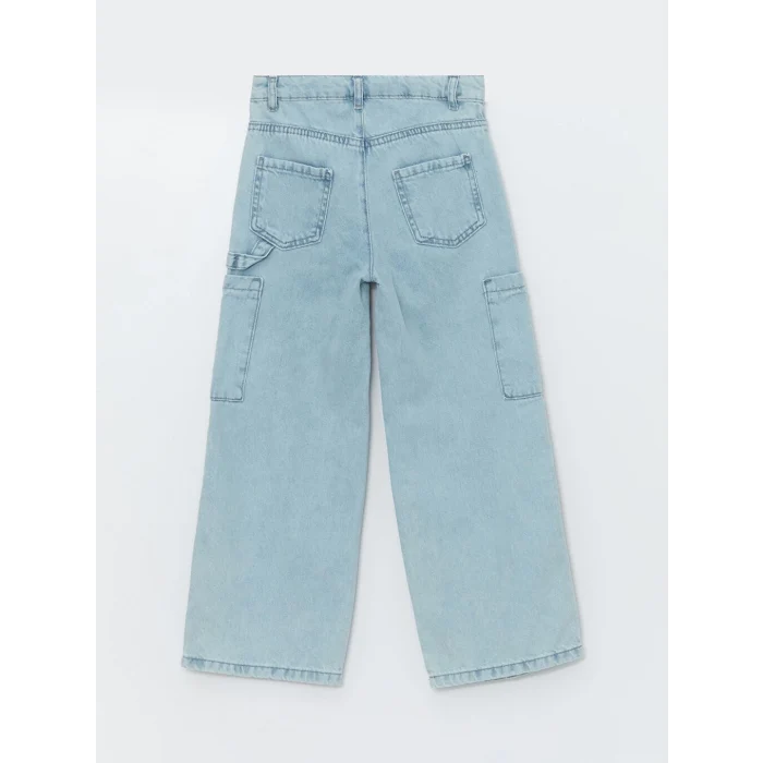 LCW Kids Mavi Beli Ayarlanabilir Lastikli Kız Çocuk Jean Pantolon