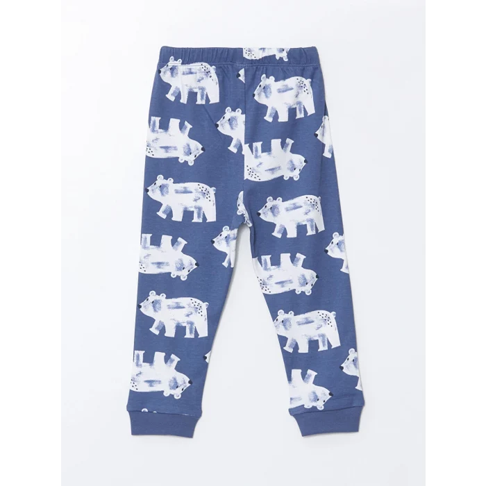 LCW Kids Mavi Bisiklet Yaka Erkek Çocuk Pijama Takımı