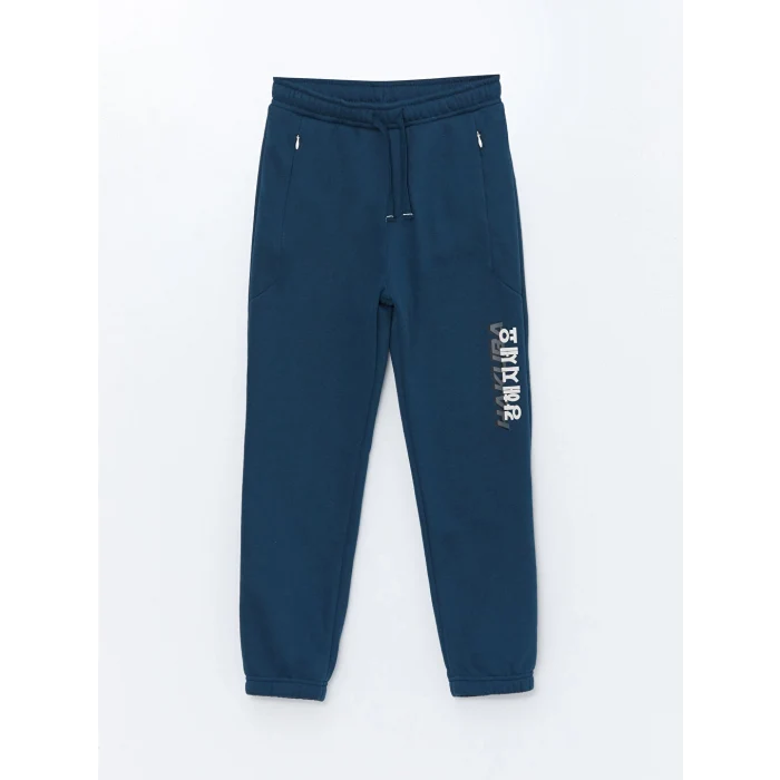 LCW Kids Petrol Beli Lastikli Erkek Çocuk Kalın Jogger Eşofman Altı