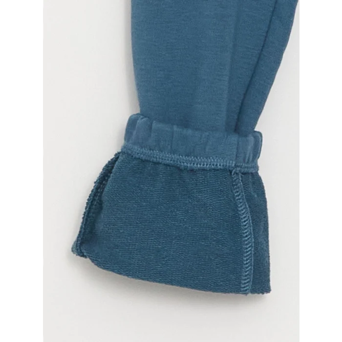 LCW Kids Petrol Bisiklet Yaka Baskılı Uzun Kollu Erkek Çocuk Sweatshirt ve Eşofman Altı