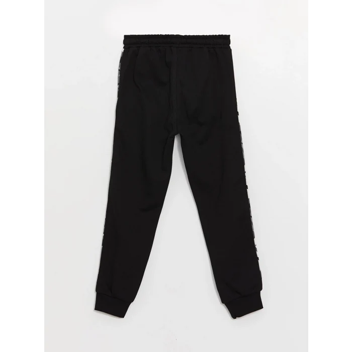 LCW Kids Siyah Beli Lastikli Baskılı Erkek Çocuk Jogger Eşofman Altı